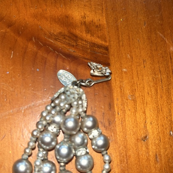 Vintage Miriam Haskell Silver Signed Elegant Pearl Multi-Strand Necklace - Picture 3 of 4